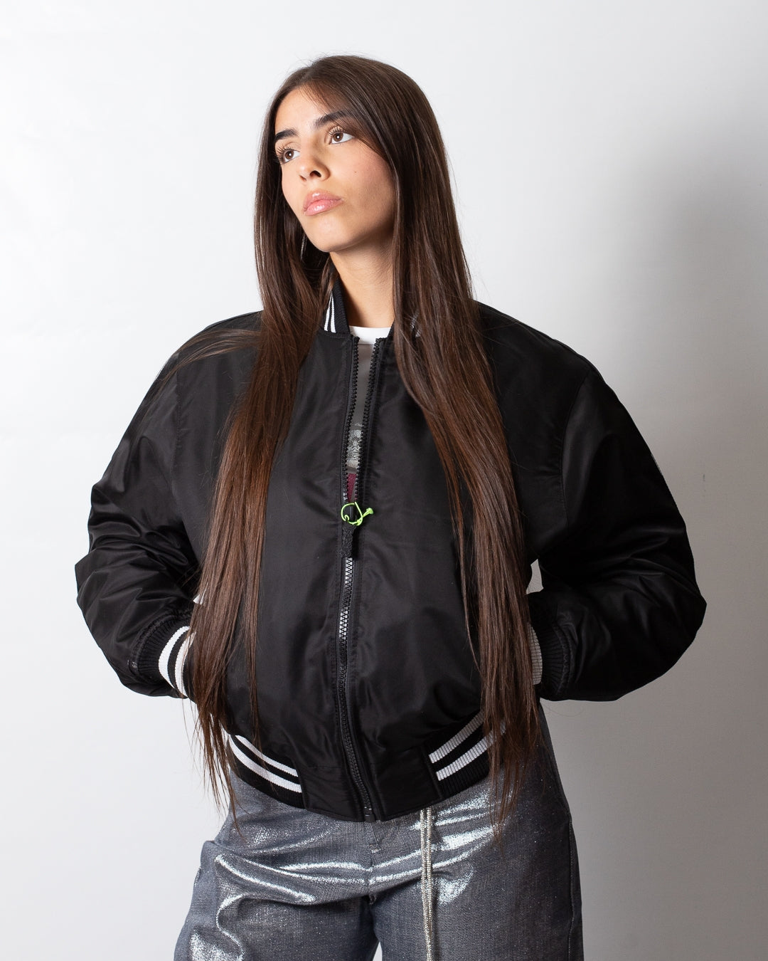 Piumino Disclaimer bomber logato donna