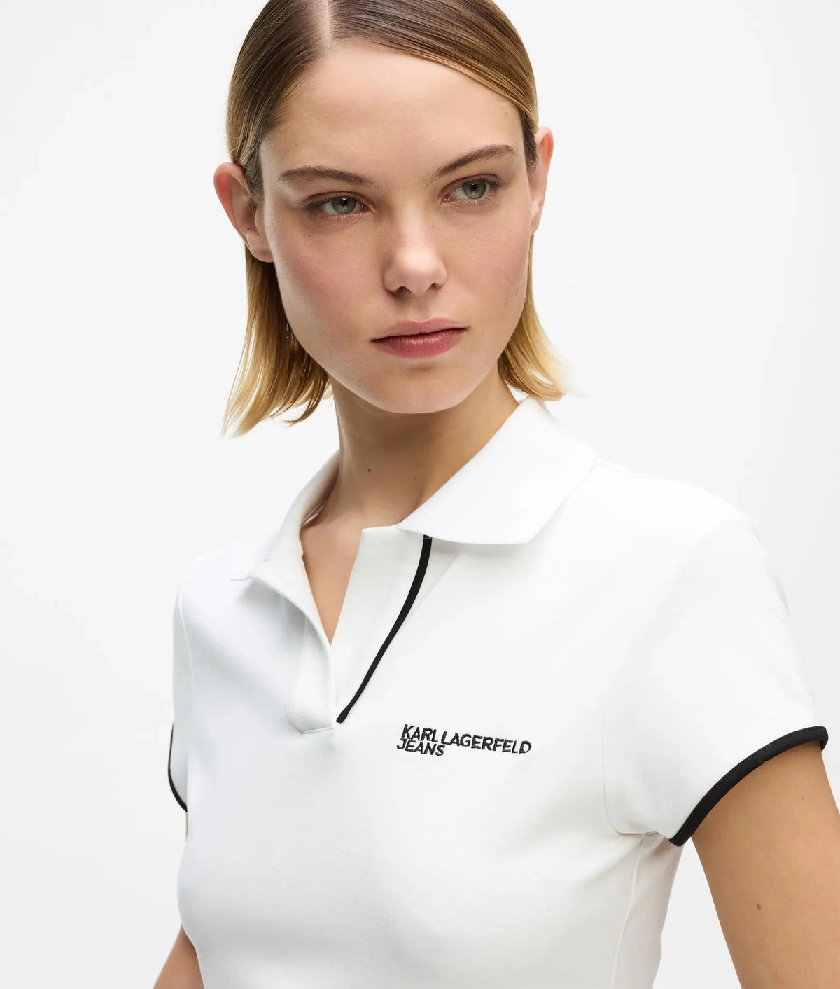 Polo Karl Lagerfeld Jeans slim con ricamo donna