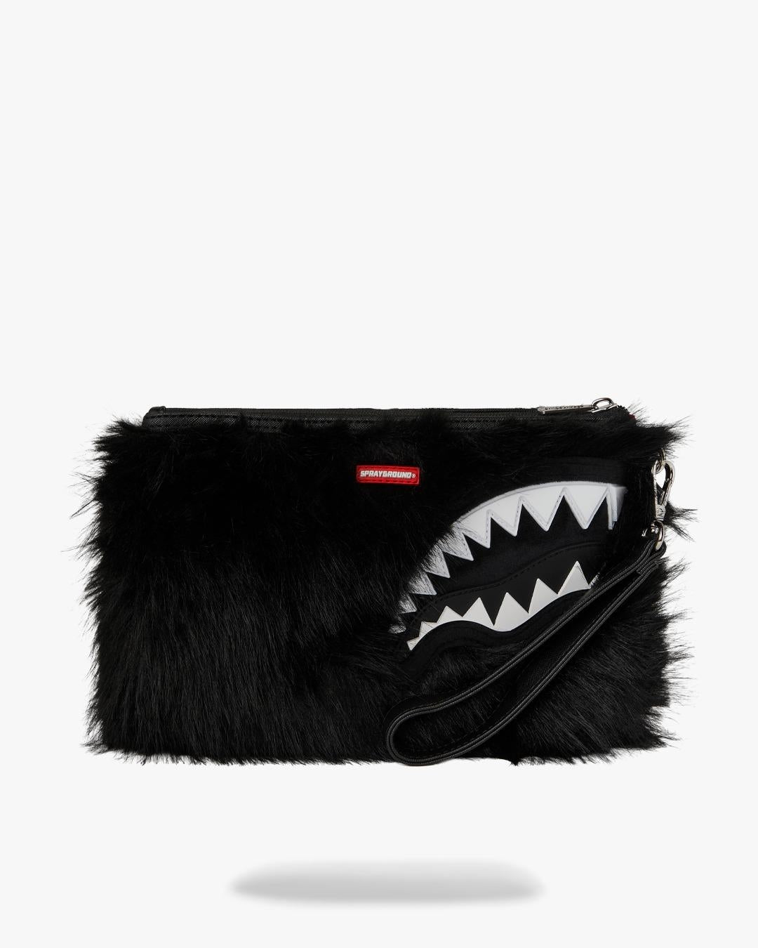 Pochette Sprayground nero "FUR CRAY BLACK CROSSOVER CLUTCH"