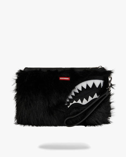 Pochette Sprayground nero "FUR CRAY BLACK CROSSOVER CLUTCH"