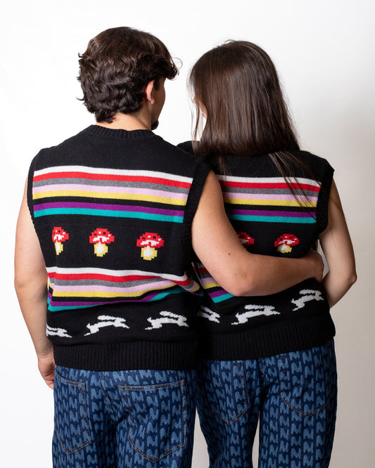 Gilet MSGM in lana con fantasia ricamata