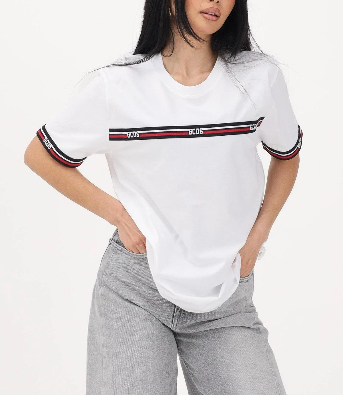 T-Shirt GCDS Essentials "Logo Tape" uomo