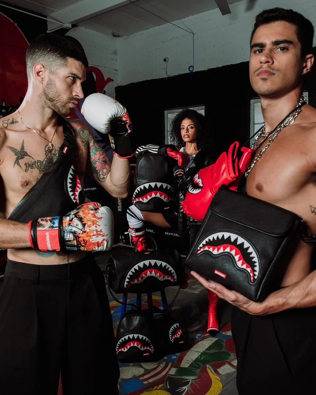 Marsupio Sprayground nero Fly knit mouth savvy crossbody