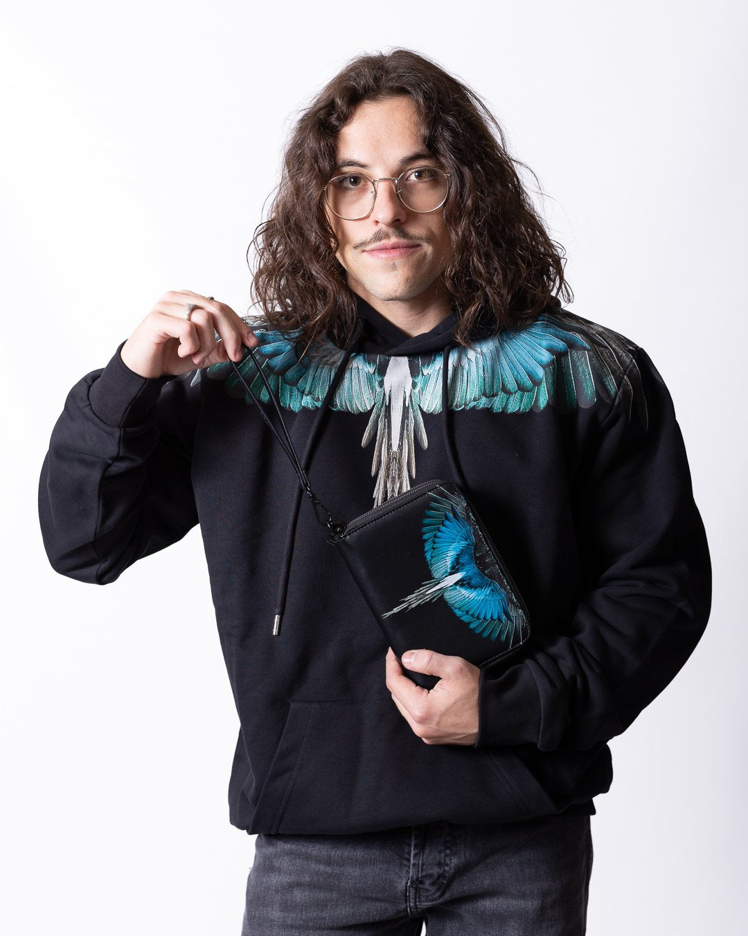 Pochette Marcelo Burlon in ecopelle "Icon Wings"