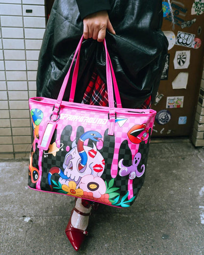 Borsa Sprayground nero WTF skull drip tote