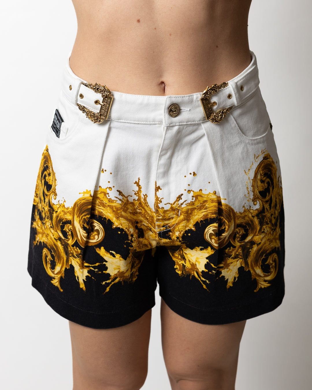 Short Versace Jeans Couture in denim "Barocco Wave" donna
