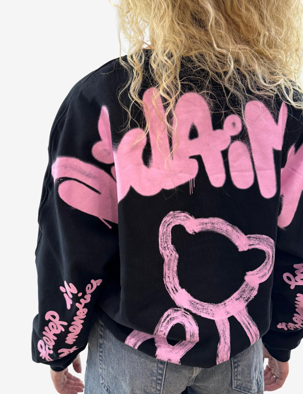 Felpa Disclaimer girocollo con logo e orso sul retro donna Specchio Boutique