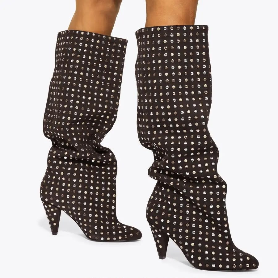 Stivali Kurt Geiger "Lambeth Boot Slouchy" in suede con borchie