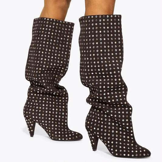 Stivali Kurt Geiger "Lambeth Boot Slouchy" in suede con borchie