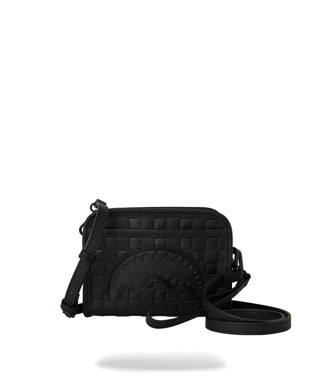 Pochette Sprayground nero RAISED CHECK HANDBAG con tracolla e polsino 