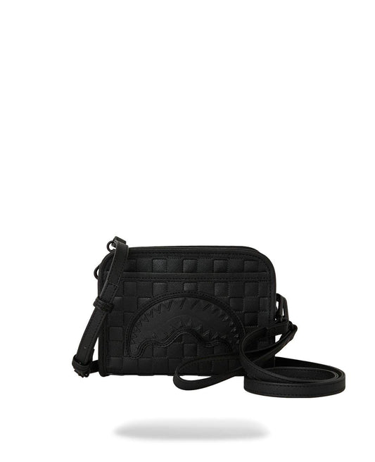 Pochette Sprayground nero RAISED CHECK HANDBAG con tracolla e polsino 