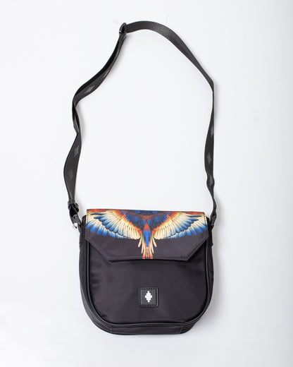 Borsa Marcelo Burlon in nylon con tracolla e logo wings colorfull