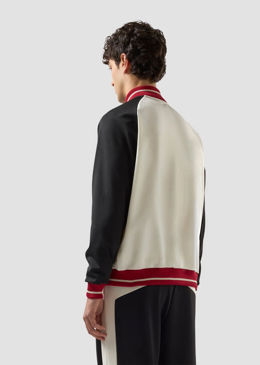 Felpa GCDS Essentials fullzip in nylon color block uomo
