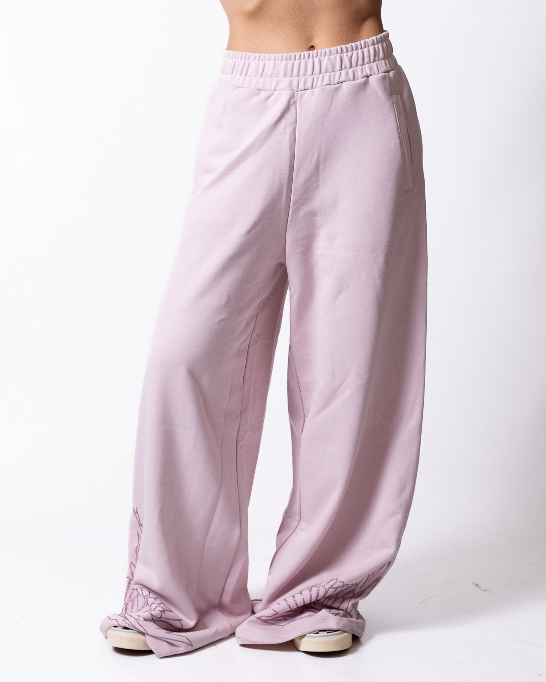 Pantalone County of Milan con grafica brillantinata
