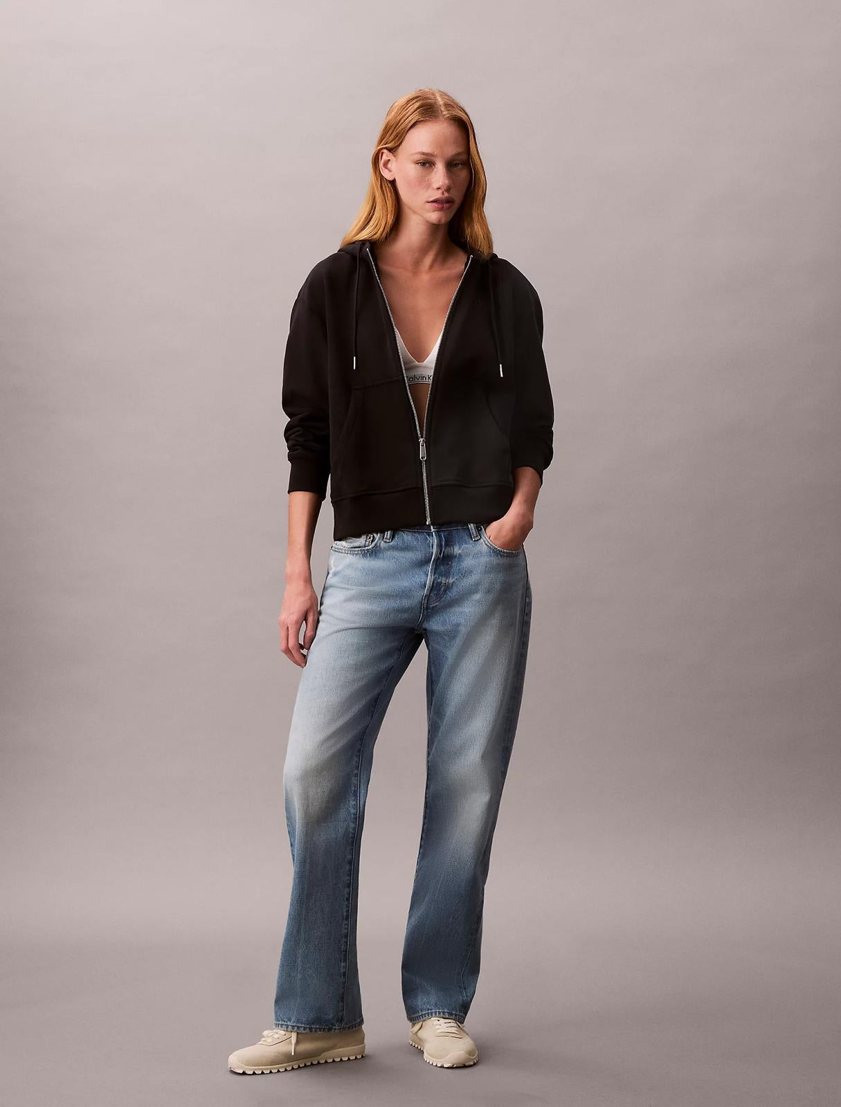 Felpa Calvin Klein fullzip e cappuccio donna