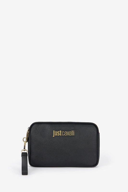 Pochette Just Cavalli "Metal Lettering" in pelle saffiano uomo
