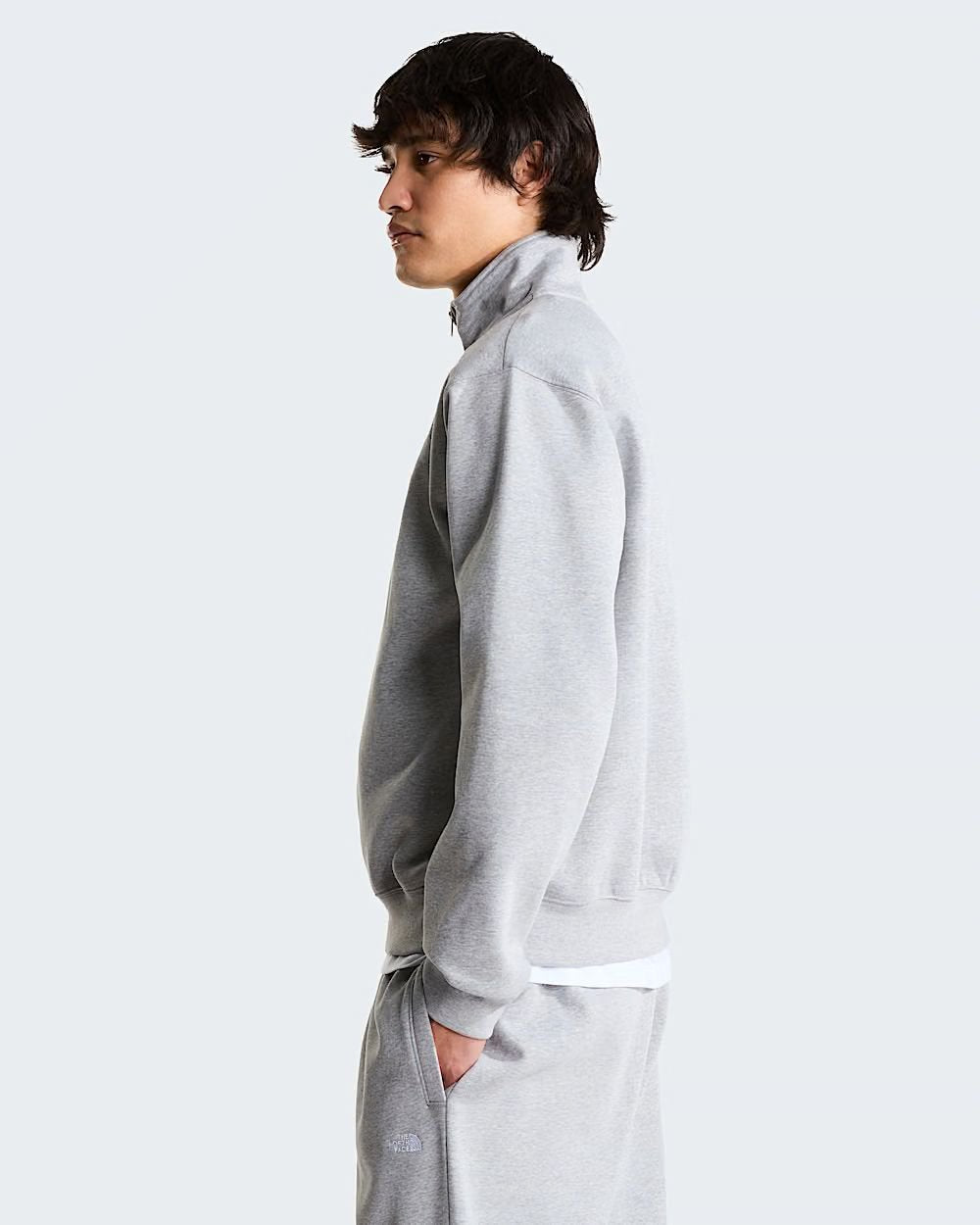 Felpa The North Face mezza zip con logo ricamato uomo