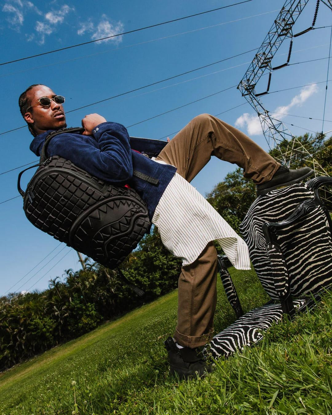 Zaino Sprayground nero Foam welded shark dlxsv backpack