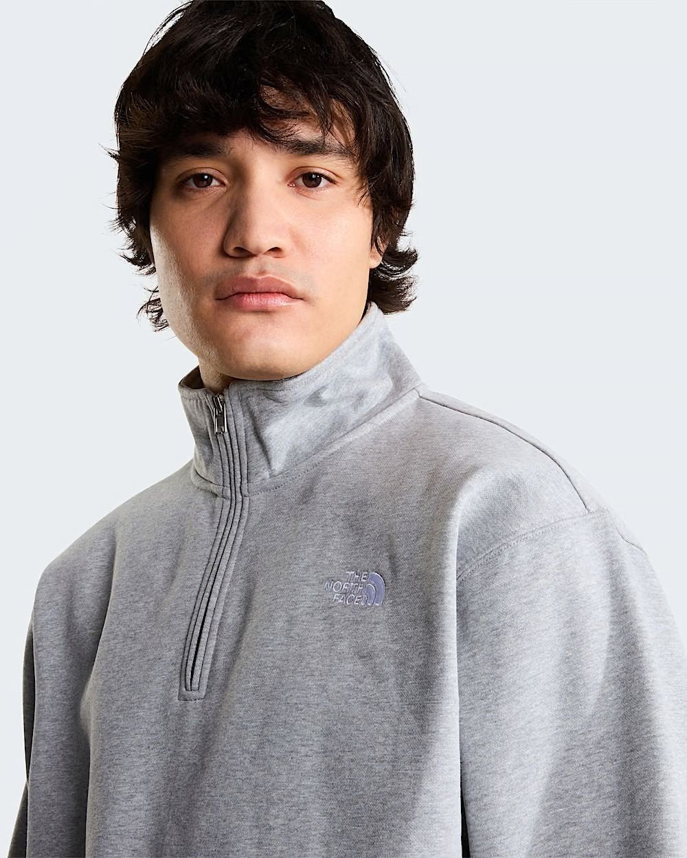 Felpa The North Face mezza zip con logo ricamato uomo