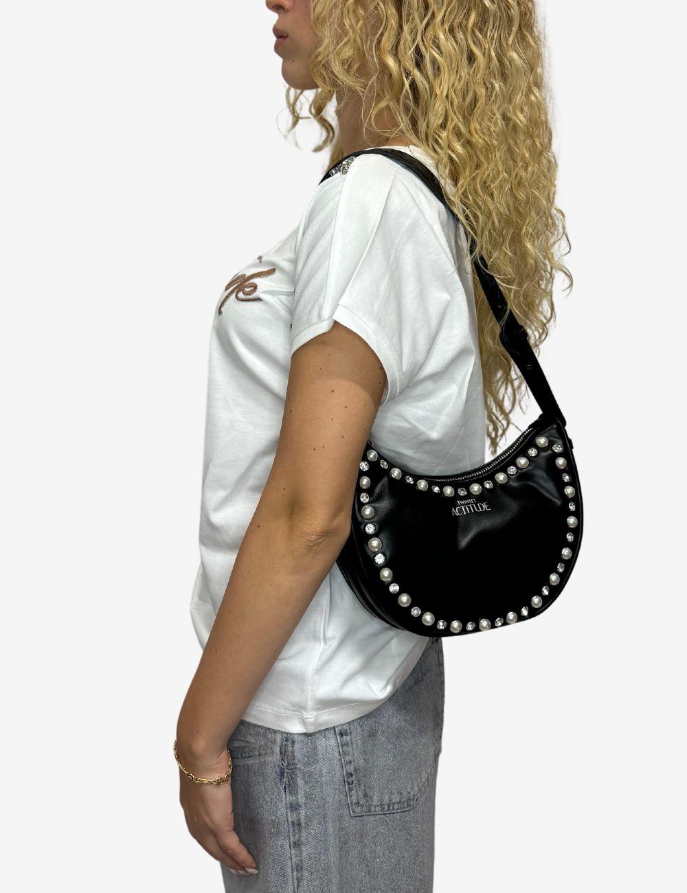 Borsa Twinset Actitude con perline e gioielli donna