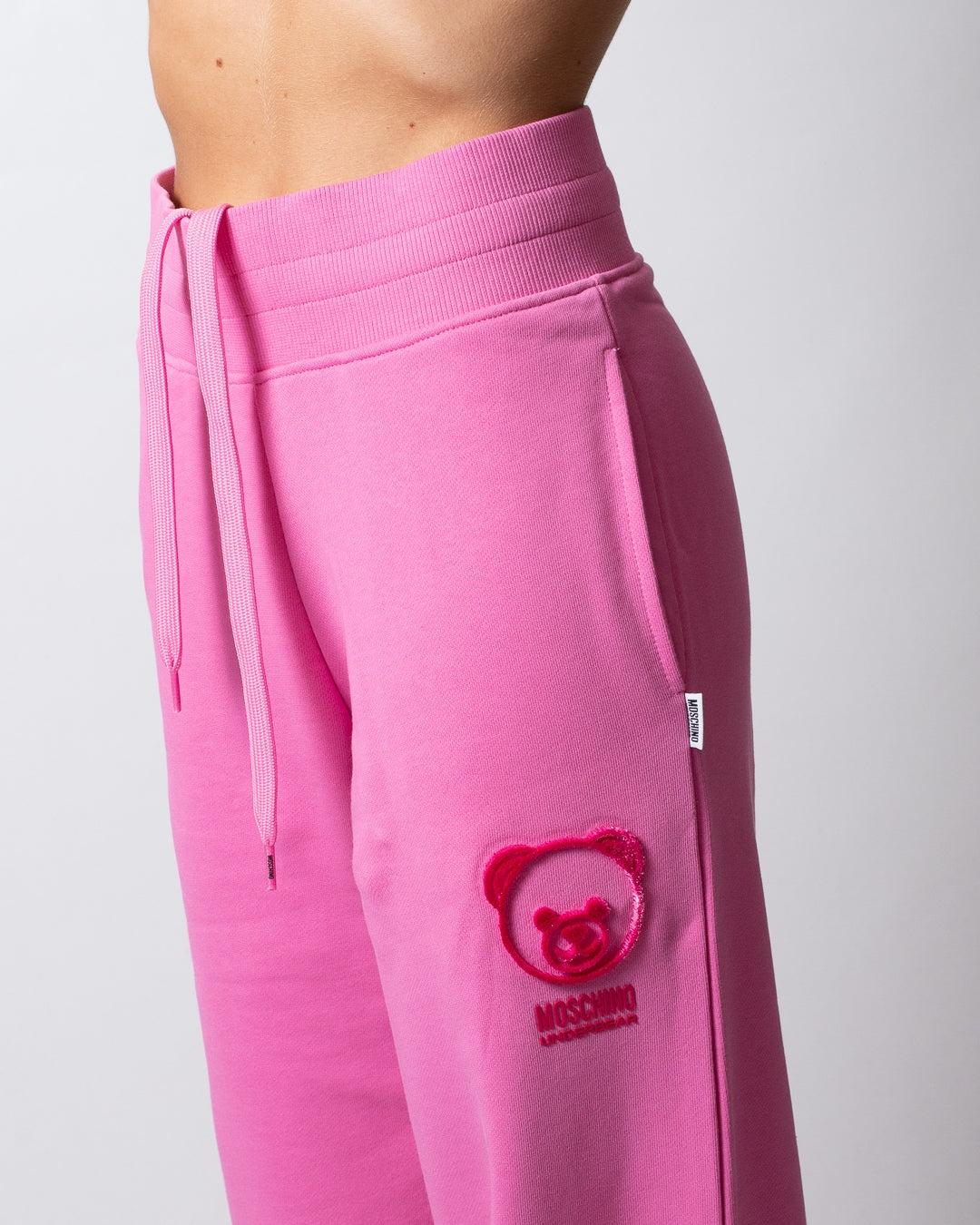 Pantalone Moschino Underwear in felpa con orsetto in rilievo donna