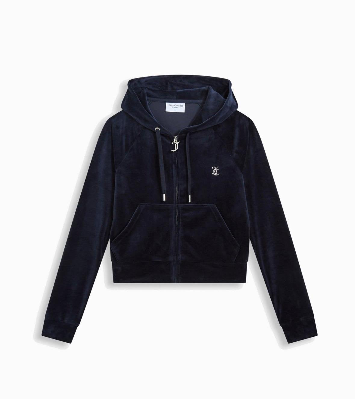 Felpa Juicy Couture full zip con cappuccio e logo strass