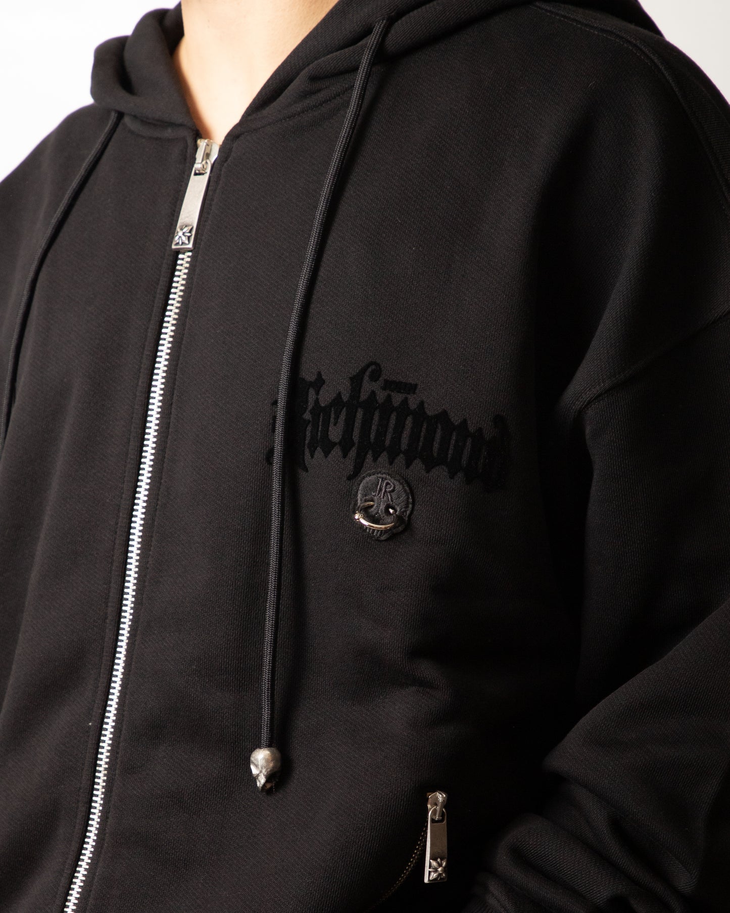 Felpa John Richmond fullzip con cappuccio "Piercing" uomo