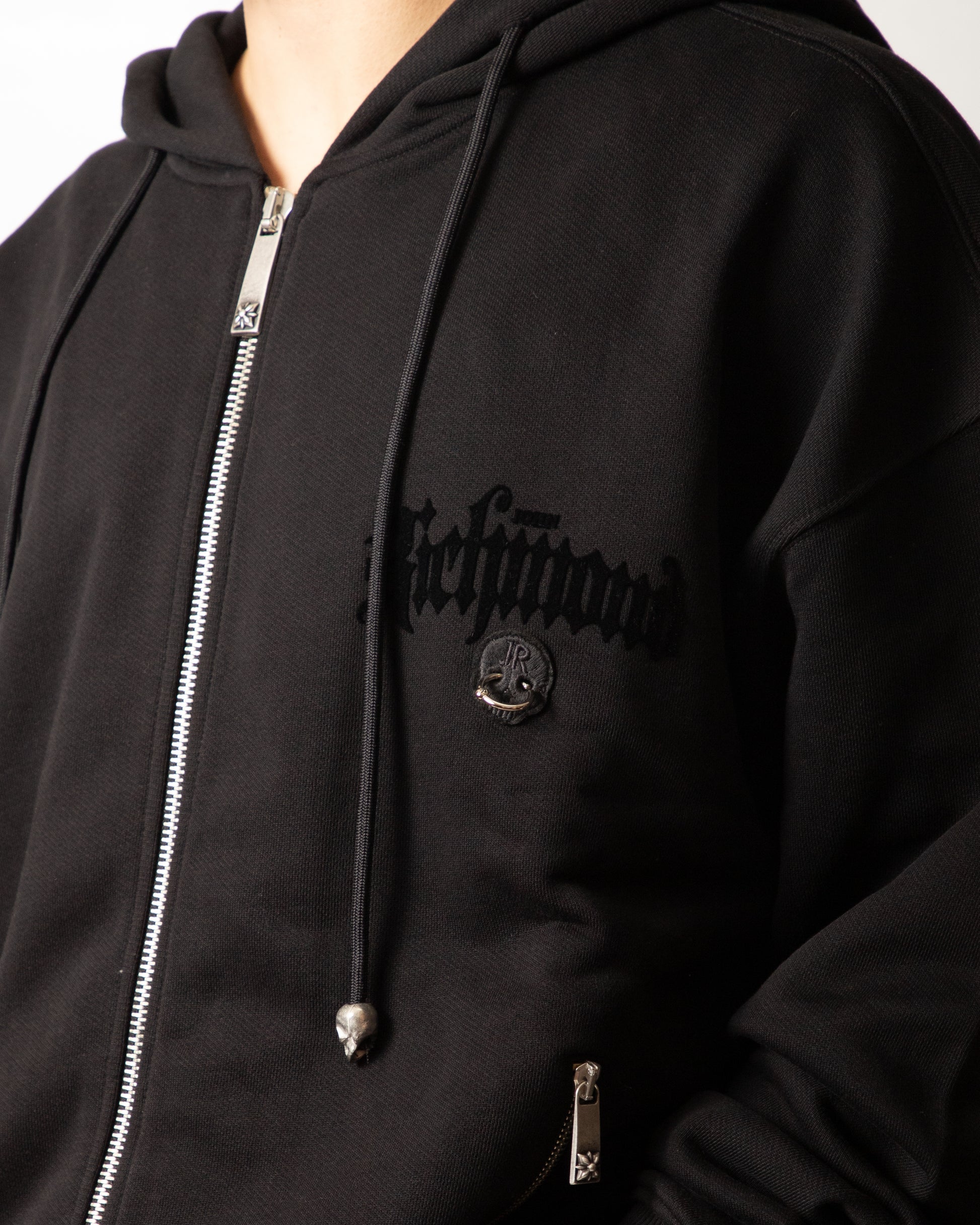 Felpa John Richmond fullzip con cappuccio "Piercing" uomo