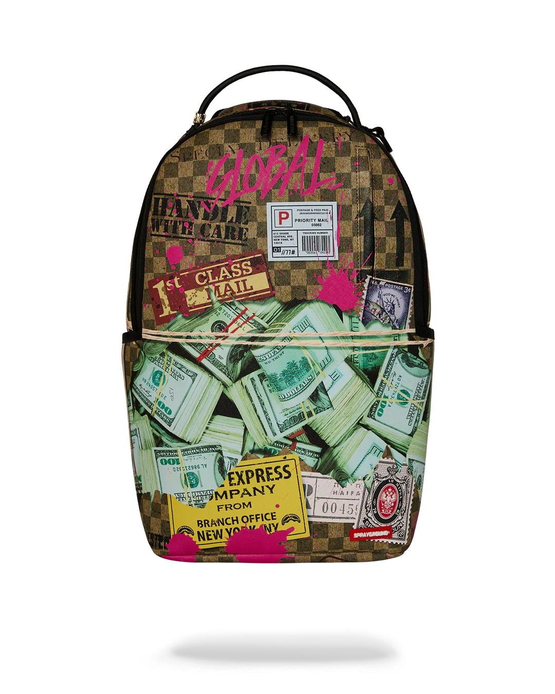 Zaino Sprayground marrone "Torn packaging rmx backpack"