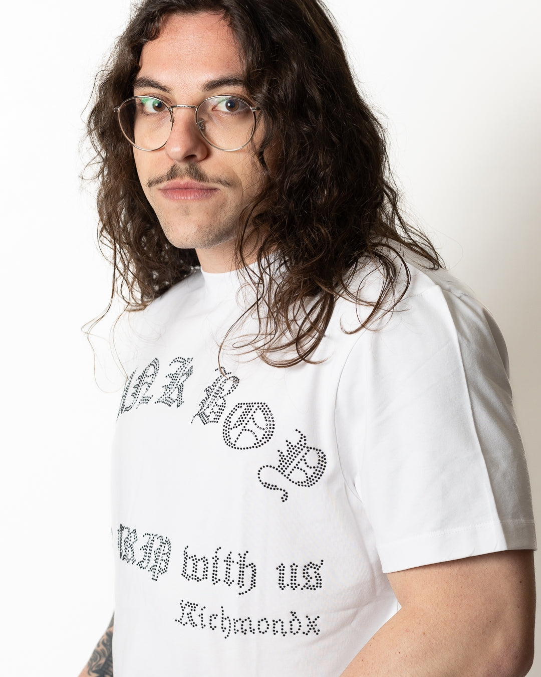  T-Shirt Richmond X logata con strass uomo