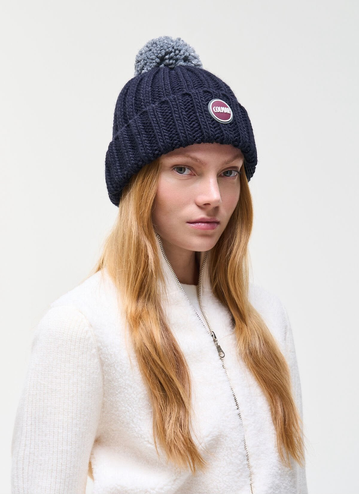 Cappello Colmar in costina con pompon
