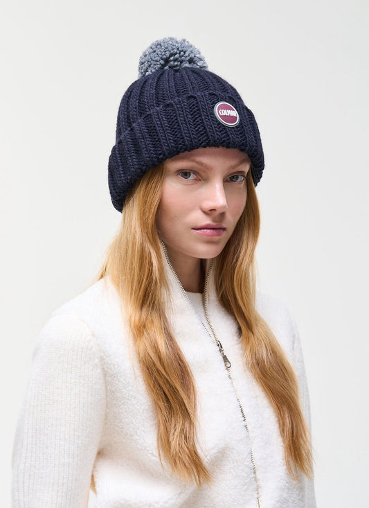 Cappello Colmar in costina con pompon