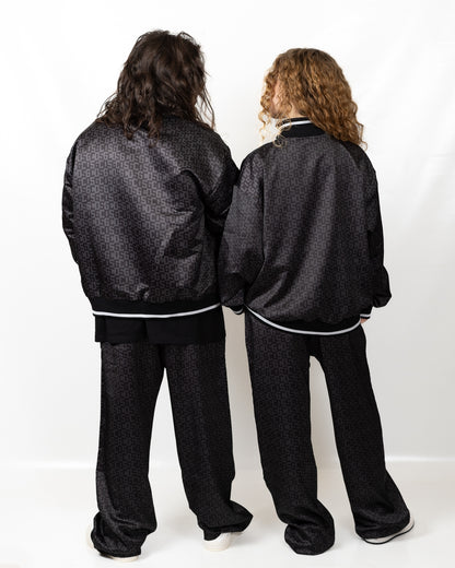 Felpa GCDS fullzip in nylon "Logo Monogram"