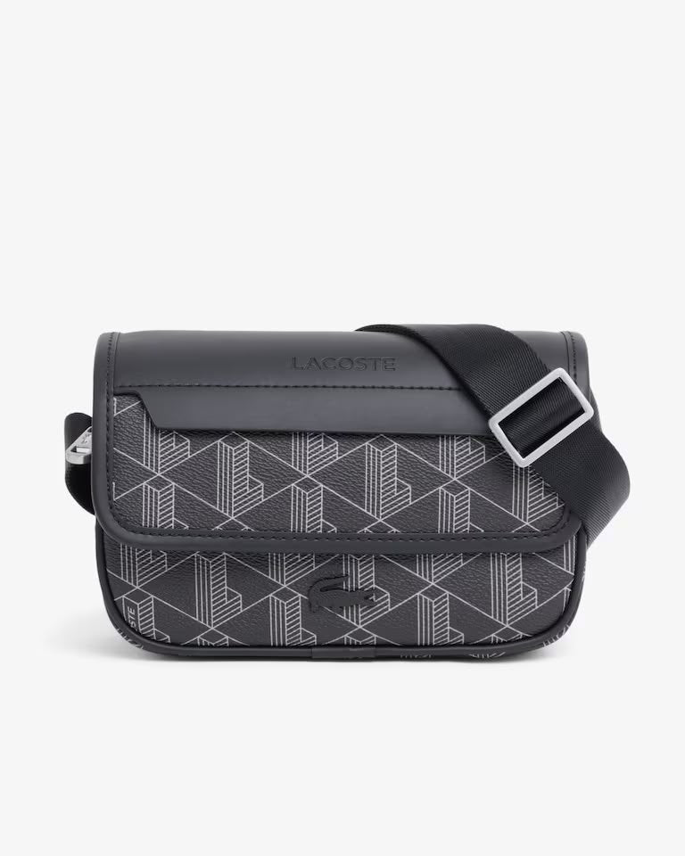 Tracolla Lacoste in simil pelle con stampa logo monogram