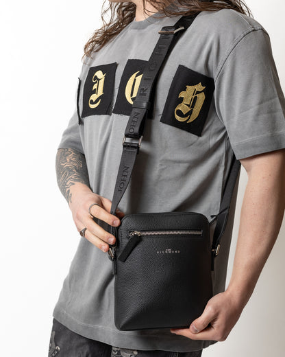 Tracolla John Richmond in ecopelle con logo stampato uomo