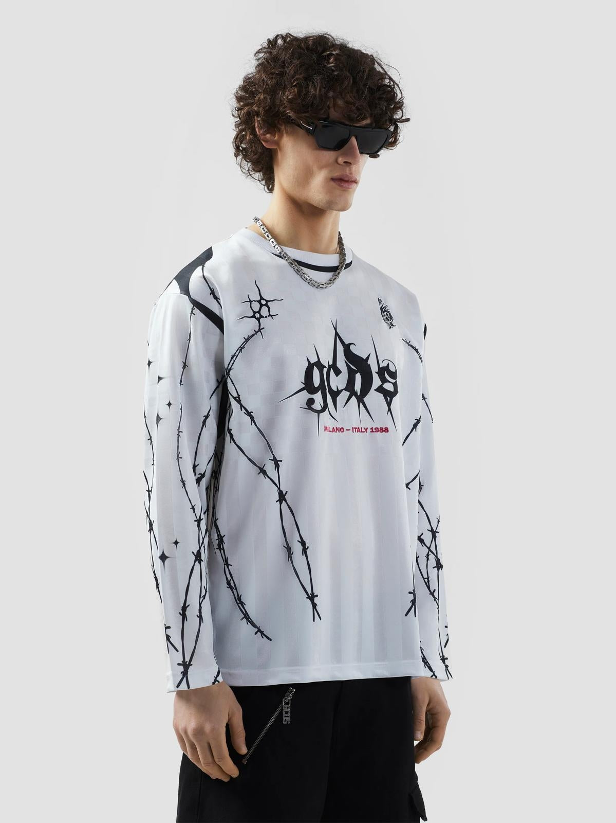 Maglia GCDS a maniche lunghe "Logo Spikes" uomo