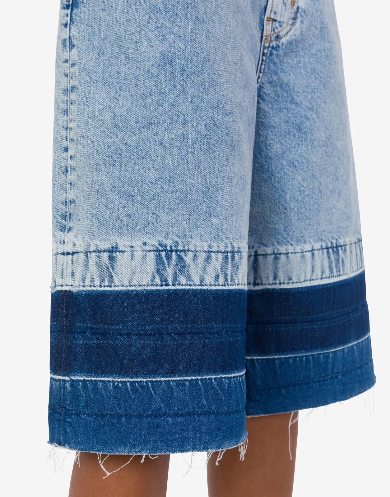 Bermuda Moschino Jeans in denim con fondo a contrasto donna