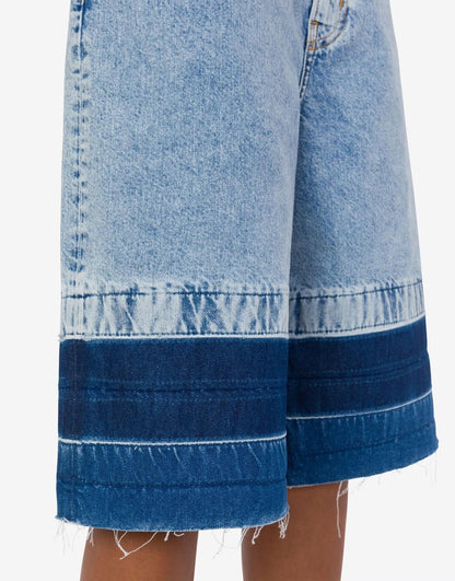 Bermuda Moschino Jeans in denim con fondo a contrasto donna