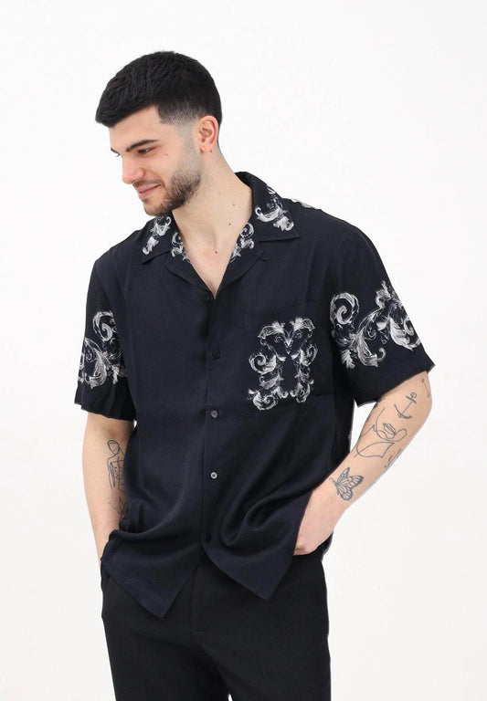Camicia Versace Jeans Couture in viscosa con fantasia barocco uomo