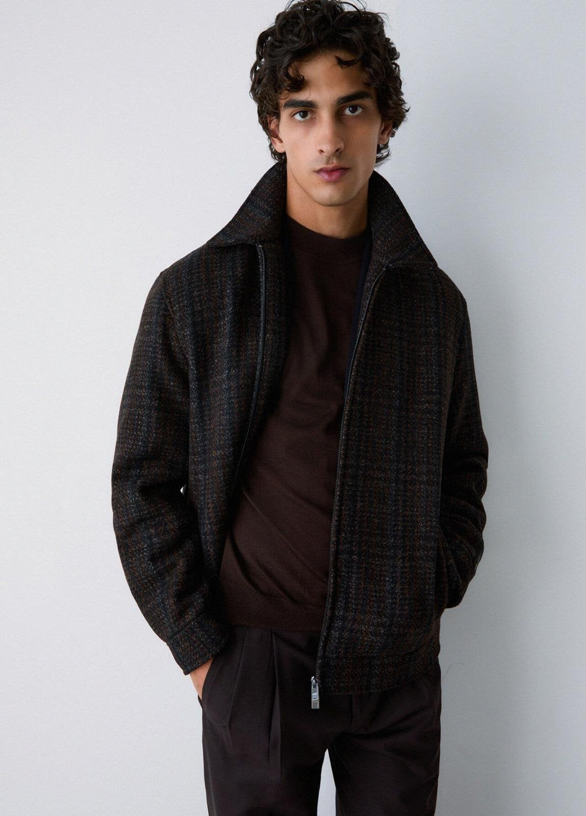 Giubbotto Liu Jo in misto lana tartan full zip