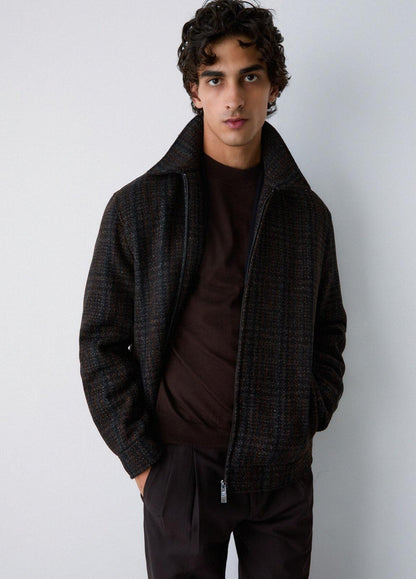 Giubbotto Liu Jo in misto lana tartan full zip