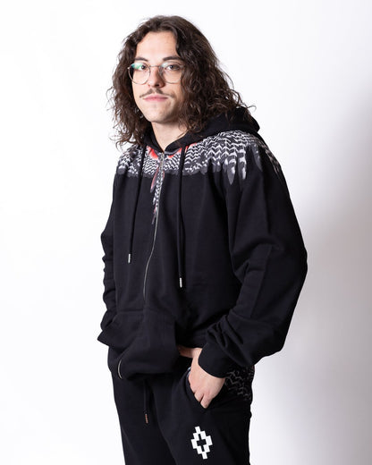 Felpa County of Milan full zip con cappuccio "Iconic Wings"