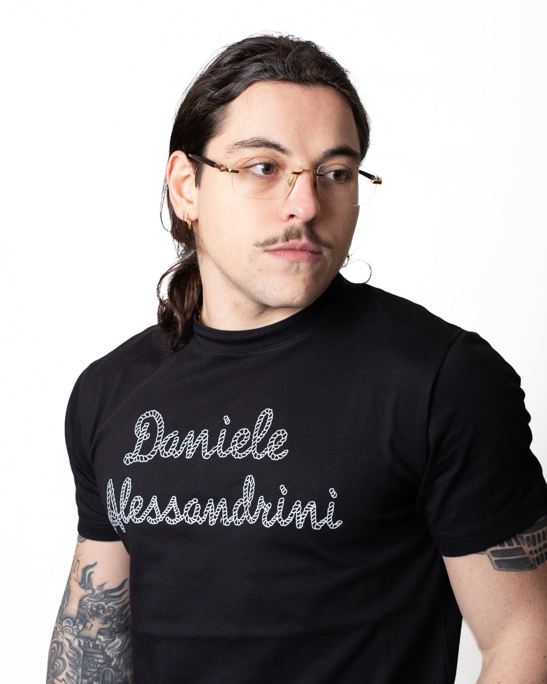 T-Shirt Daniele Alessandrini con logo ricamato uomo
