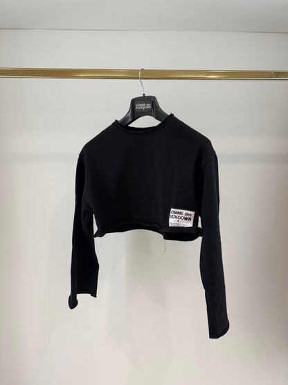 Felpa Comme des Fuckdown cropped con etichetta donna