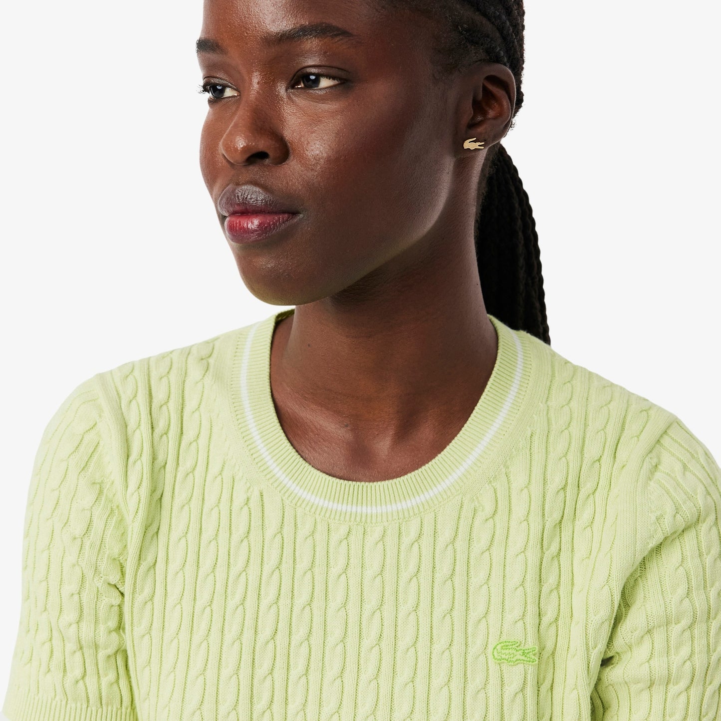 T-Shirt Lacoste in maglia ricamata donna