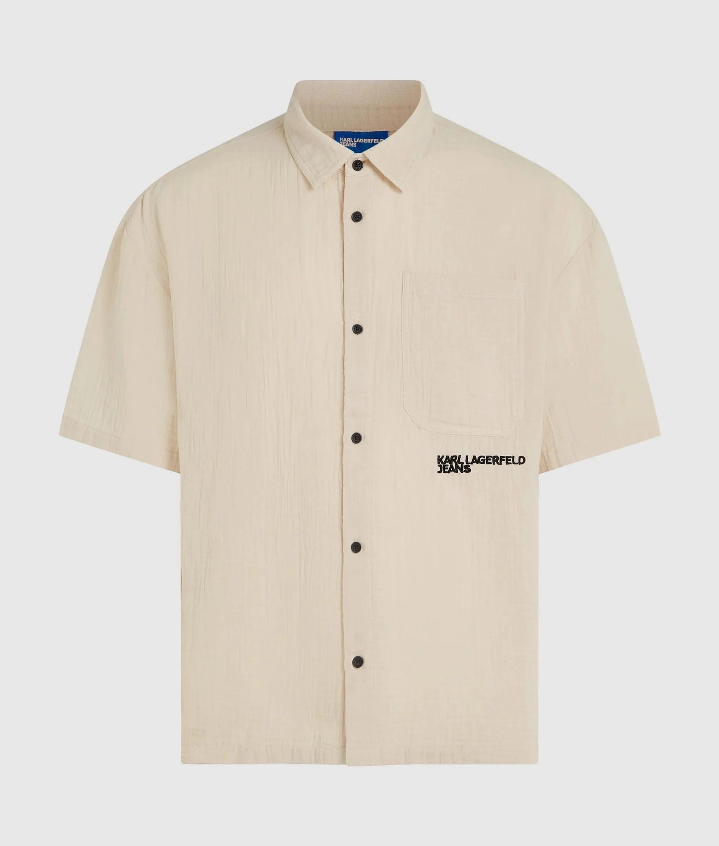 Camicia Karl Lagerfeld Jeans effetto lino con ricamo uomo