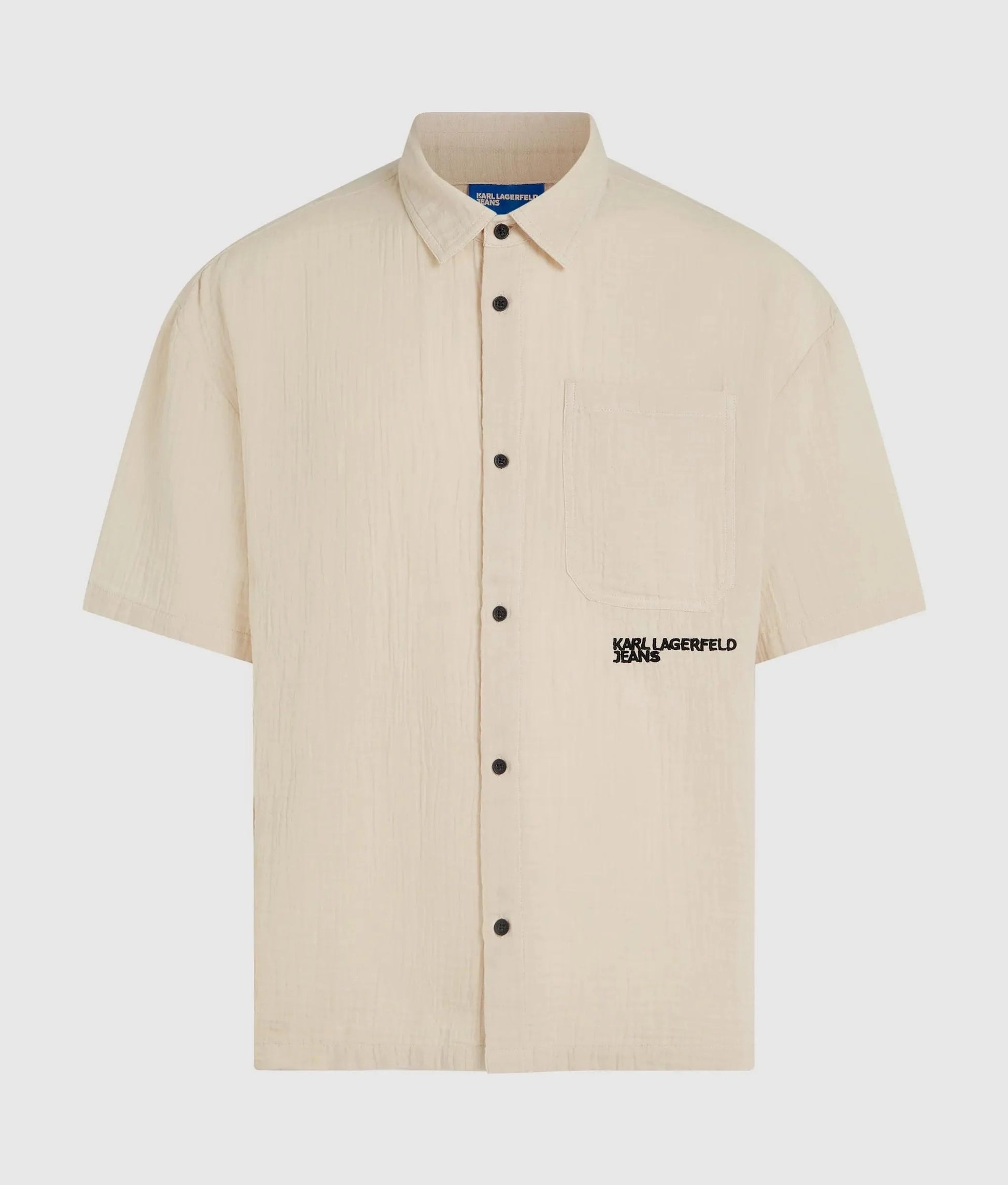 Camicia Karl Lagerfeld Jeans effetto lino con ricamo uomo