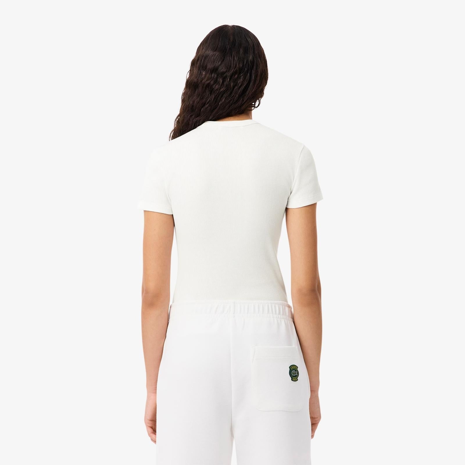 T-Shirt Lacoste "Slim Fit Ribbed" donna