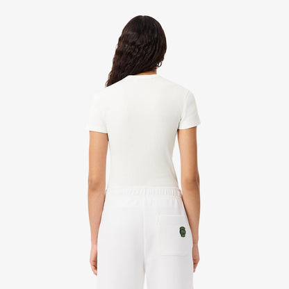 T-Shirt Lacoste "Slim Fit Ribbed" donna