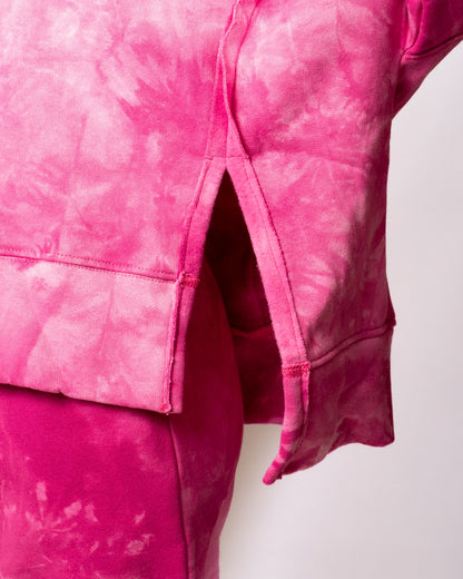 Felpa Disclaimer effetto tie dye con cappuccio e logo donna